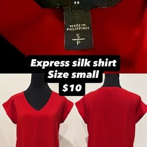 Express Vibrant Red Silk Blouse